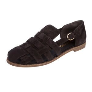 NWOT Chanel CC Suede Slip On Fisherman Sandals Chocolate Brown Women's EU 41